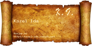 Kszel Ida névjegykártya